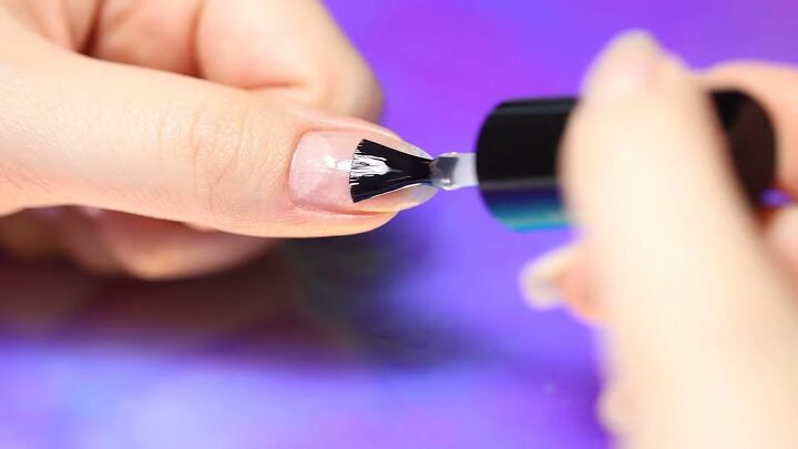 how to do mesmerizing aurora ice korean nail art 3 ways, Apply a base coat to nails