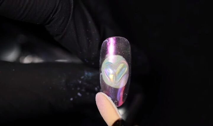 how to do mesmerizing aurora ice korean nail art 3 ways, Applying aurora powder