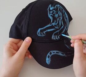 3 easy hand painted hat cap bandana ideas, Sketching a design on a baseball cap