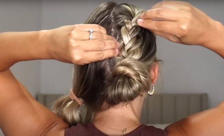 testing tiktok hacks do these viral trends actually work, Pulling the braid to make it thicker