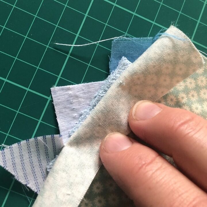 mini quilt as you go keychain, Photo Upcycle My Stuff