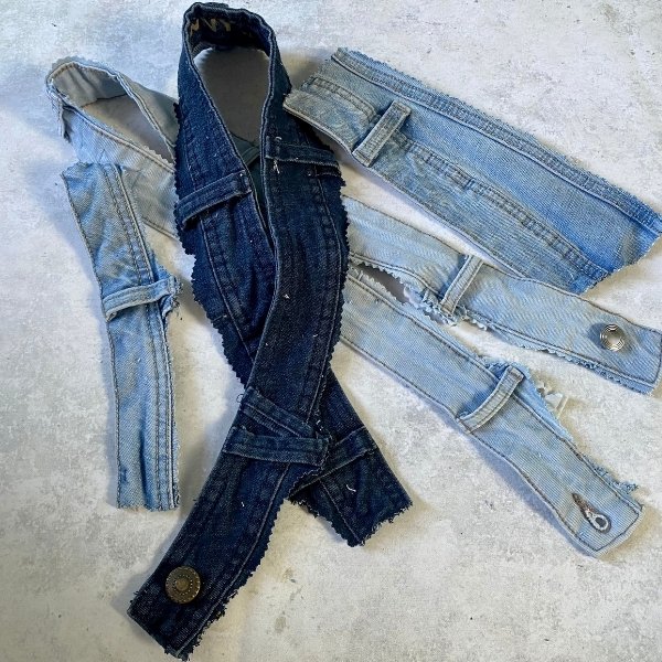 how to cut up old jeans for sewing upcycling projects, Photo Upcycle My Stuff