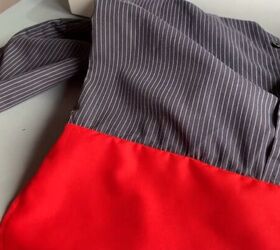 how to make a color block shirt using your grandad s old clothes, Making a color block shirt
