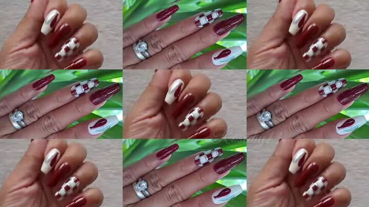 how to do quick simple red white nail art, Red and white nail art