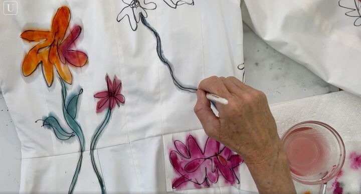 how to paint on fabric and create a one of a kind jacket, Paint on jacket