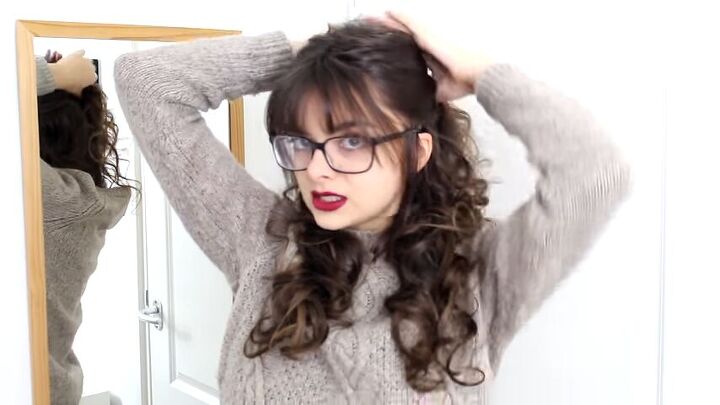 3 bangs glasses hairstyles that are super cute easy to do, Pulling the top part of your hair back