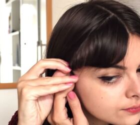 Pin your hair like this for instant bangs