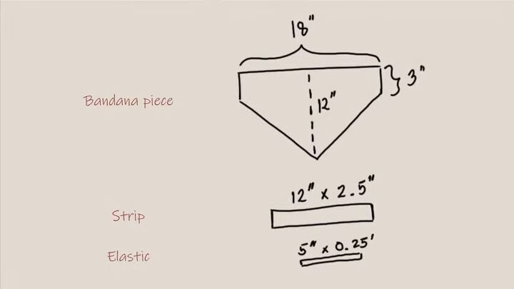 how to make a bandana headband out of fabric in 8 simple steps, Sketch for the bandana