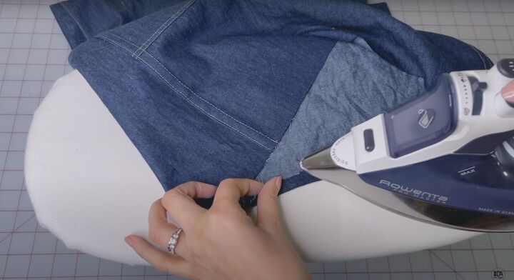 how to sew high waisted wide leg shorts for summer beyond, Pressing the shorts hem