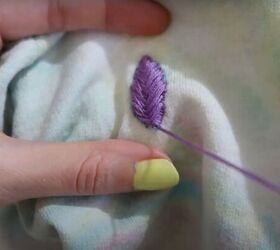 7 smart sewing hacks for beginners how to fix clothes with style, How to embroider a leaf or feather