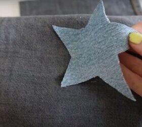 7 smart sewing hacks for beginners how to fix clothes with style, Laying the patch on jeans