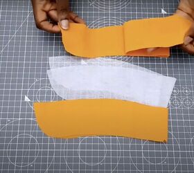how to sew a stand collar or mandarin collar in 4 simple steps, Adding the interfacing