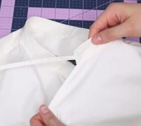 how to make a blouse with frills out of an old men s dress shirt, Sewn neckties