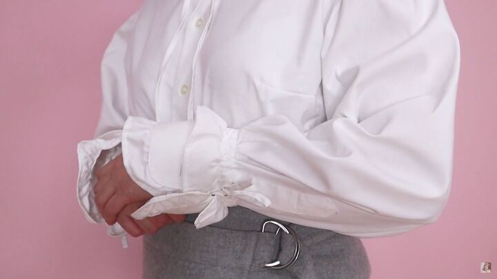 how to make a blouse with frills out of an old men s dress shirt, How to make a blouse with frills