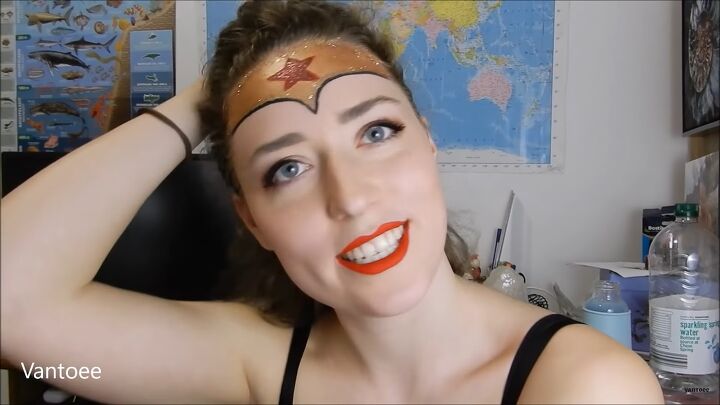 how to do fun wonder woman makeup for halloween, Red lipstick like Wonder Woman