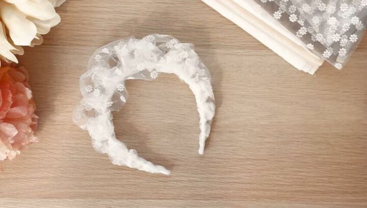 how to tie a knotted bridal headband in 10 minutes easy tutorial, White lace headband