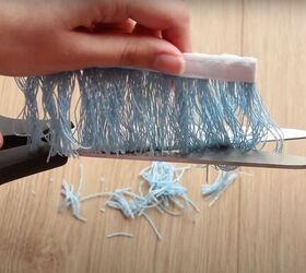 how to make fringe trim add it to your clothes for a nautical look, Cutting the ends of the loops