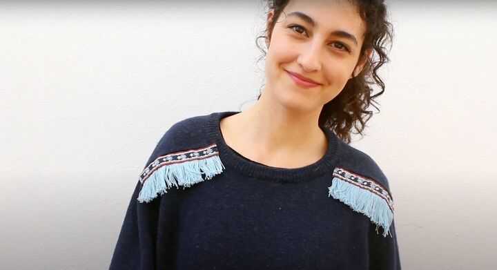 how to make fringe trim add it to your clothes for a nautical look, DIY fringe sweater
