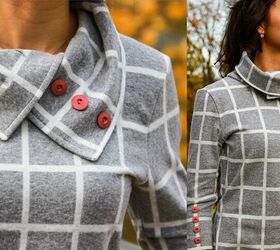 how to sew women s winter dress with lining lucky you, Pattern for women s winter sweatshirt dress