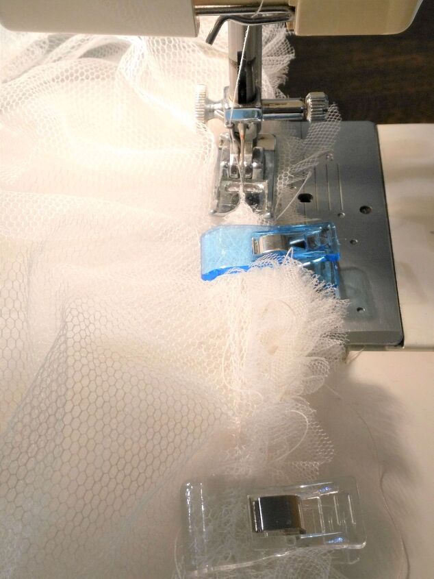 diy cloud tutu halloween costume elise s sewing studio, Use clips to hold the tulle layers together