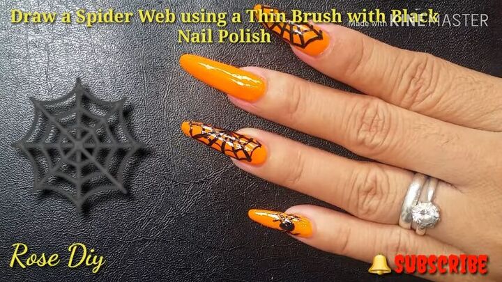 how to do fun spider web nail designs for halloween, Spider web nail art