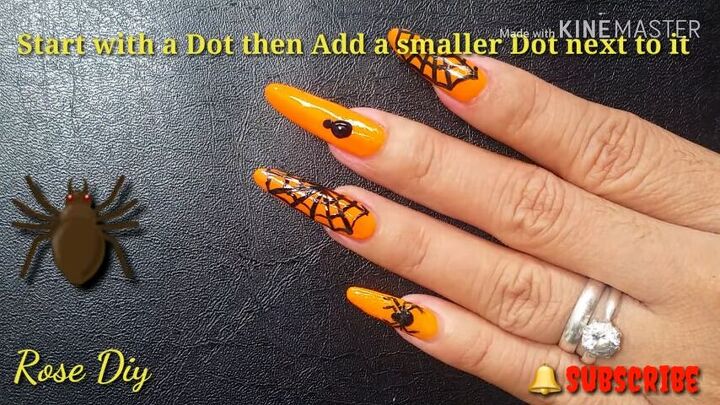 how to do fun spider web nail designs for halloween, Spider web Halloween nails