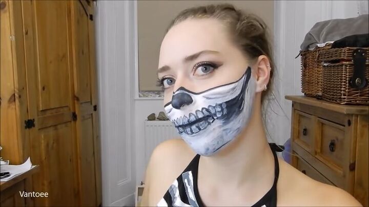 how to do easy diy skeleton makeup for halloween, DIY skeleton makeup