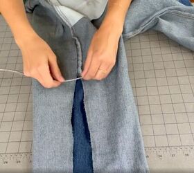 2 DIY Jean Redesigns: Bling Rhinestone Trim & Cute Painted Daisies ...