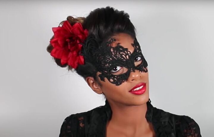 how to create a sophisticated masquerade hairstyle for halloween, Masquerade hair