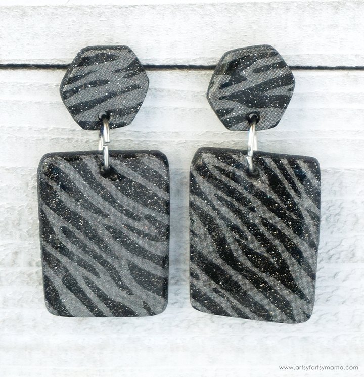 stenciled animal print earrings