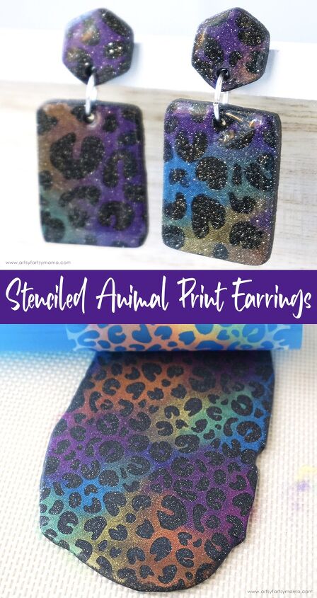 stenciled animal print earrings