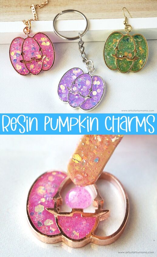 pastel resin pumpkin charms