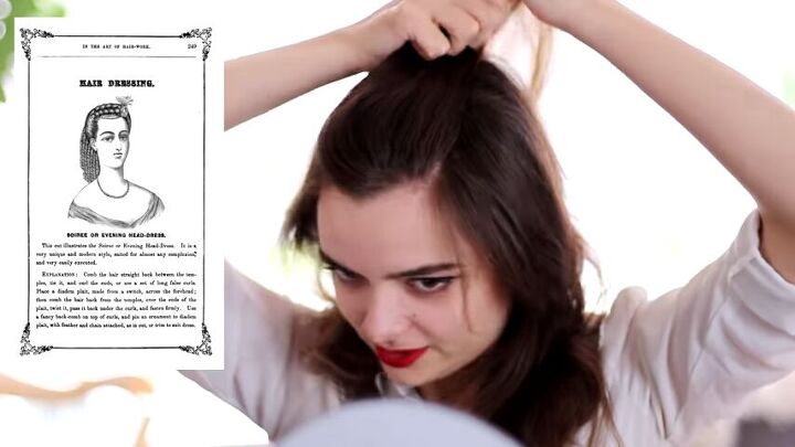 easy 7 step 19th century tutorial, Combing the top section of hair