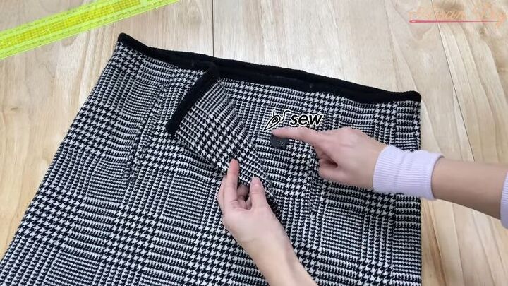 how to create a luxurious 2 piece blazer skirt set, Sewing on the buttons