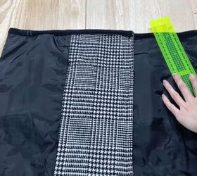 how to create a luxurious 2 piece blazer skirt set, Marking diagonal line onto skirt