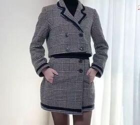 how to create a luxurious 2 piece blazer skirt set, Completed 2 piece blazer skirt set