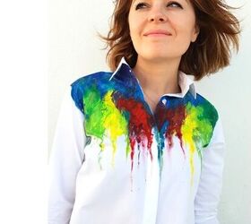 How to Make a Colorful, RainbowInspired DIY Dripping Paint Shirt Upstyle