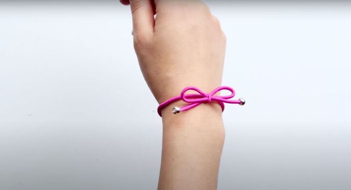 how to make 5 fun hair ties that double as bracelets, Bracelet with bow