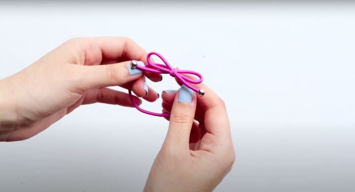 how to make 5 fun hair ties that double as bracelets, Completed DIY bow hair tie