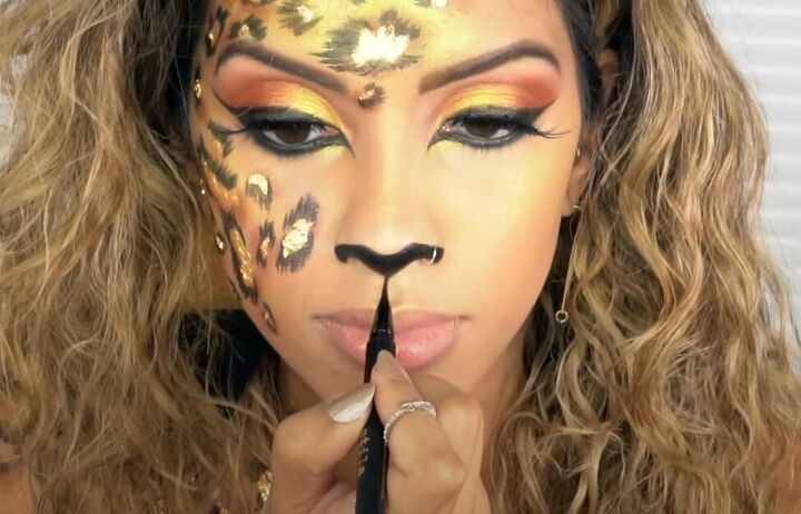 easy diy leopard costume for halloween, Making a leopard nose