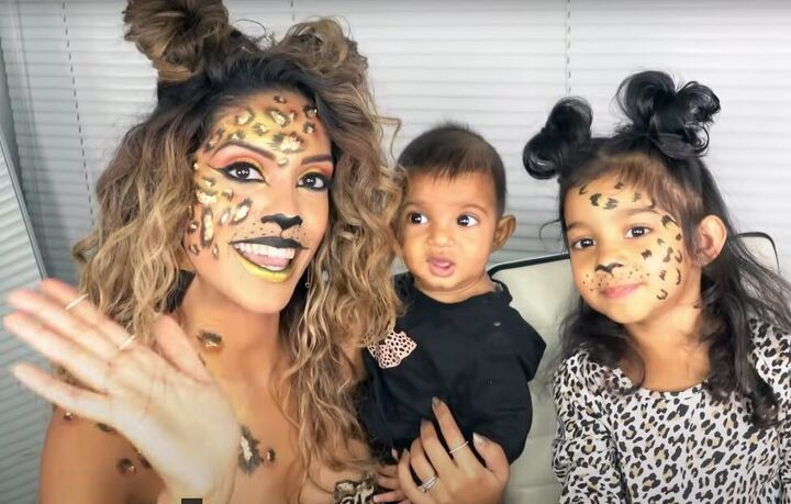 easy diy leopard costume for halloween, Completed DIY leopard costume