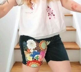 How to Crop Jeans & Make Cute DIY Jean Shorts With a Patchwork Design