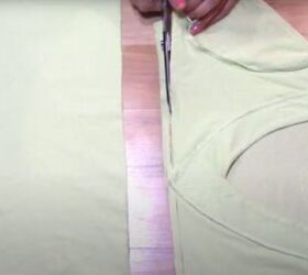 how to transform a t shirt into a drawstring skirt, Cutting pieces from the t shirt