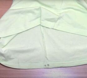 how to transform a t shirt into a drawstring skirt, Cutting the fabric