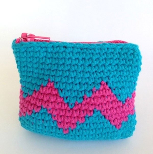 tapestry crochet coin purse