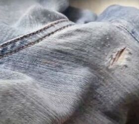 2 easy steps to fix holes in jeans inner thighs, Damaged jeans