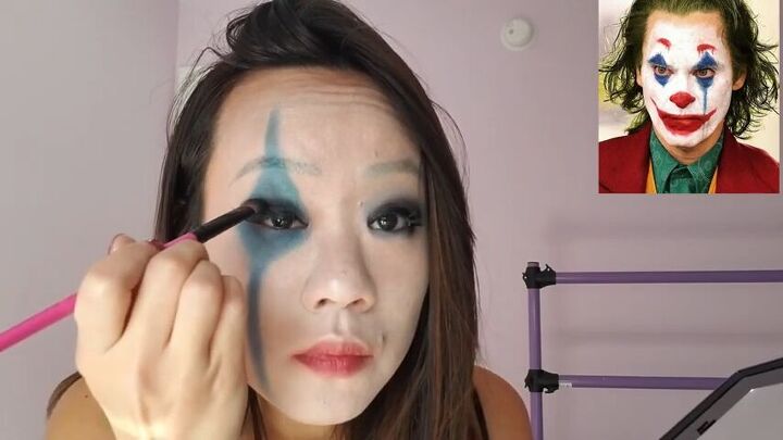 how to create female joker halloween makeup, Smoking out eyes
