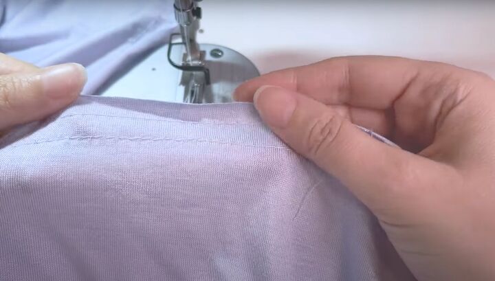 learn how to make a beautiful empire waist casual dress, Stitching