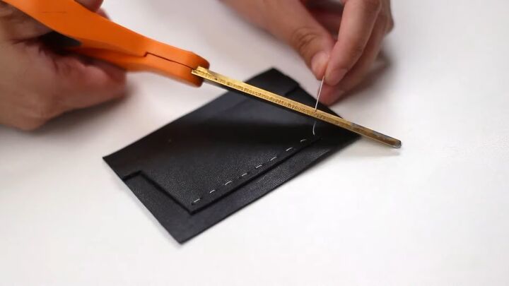 how to make a cool diy sneaker wallet, Threading