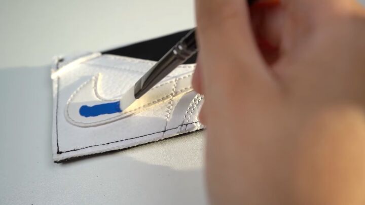 how to make a cool diy sneaker wallet, Painting